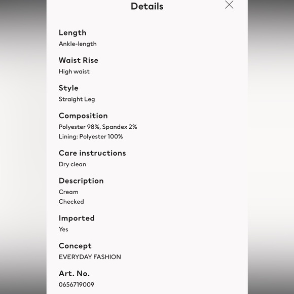 H&M Plaid Slim Fitted Pants,Festive Holiday Colored Trousers Size 10 - Picture 10 of 10